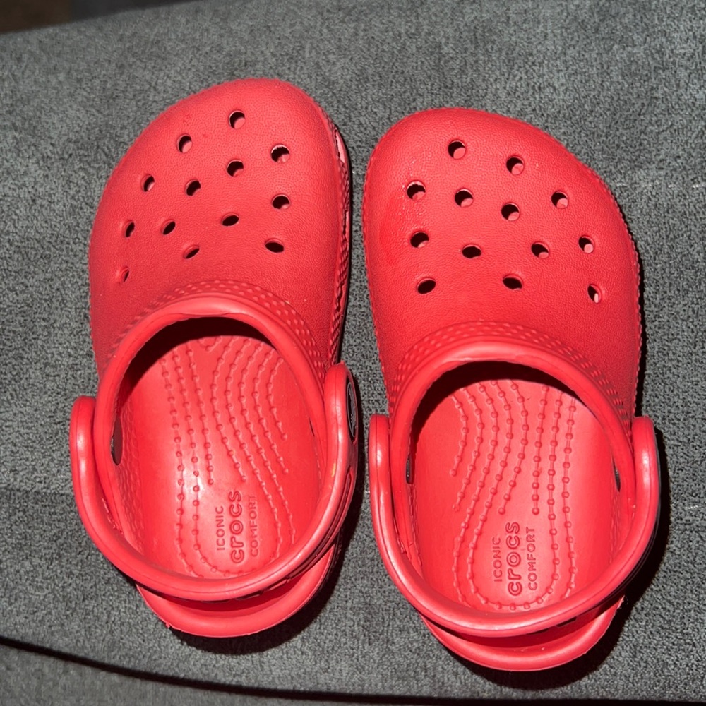 Red toddler crocs